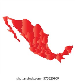 High detailed vector map - Mexico