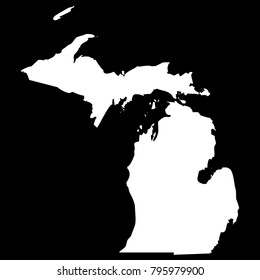 High detailed vector map - Michigan