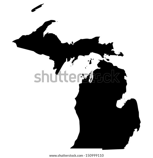 High Detailed Vector Map Michigan Stock Vector (Royalty Free) 150999110