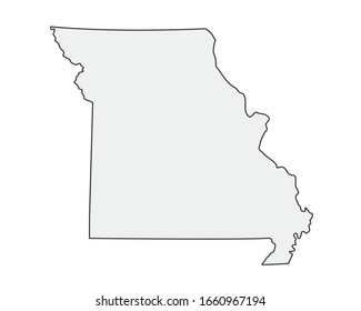 High detailed vector map. Missouri USA state.