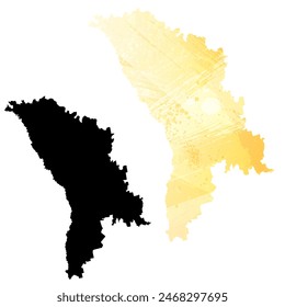 Detaillierte Karte der Vektorgrafik. Moldawien.