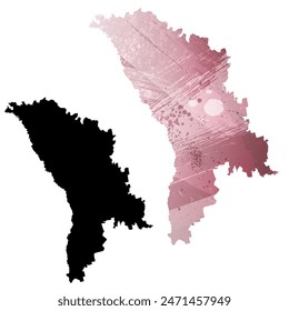 Mapa de Vector detallado. Moldova.