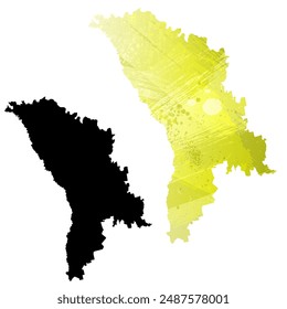 High detailed vector map. Moldova.