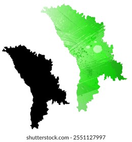 High detailed vector map. Moldova.