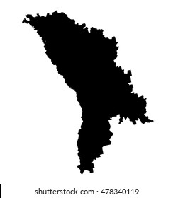 High detailed vector map of Moldova