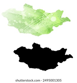 High detailed vector map. Mongolia.