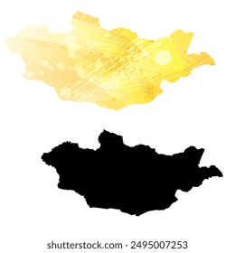 High detailed vector map. Mongolia.