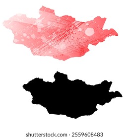 High detailed vector map. Mongolia.