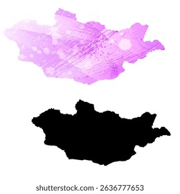 High detailed vector map. Mongolia.