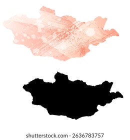 High detailed vector map. Mongolia.
