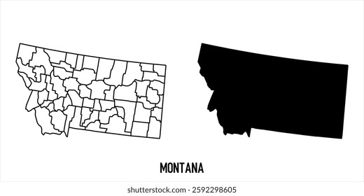 High detailed vector map - Montana