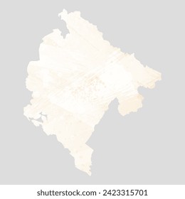 High detailed vector map. Montenegro. Watercolor style. Banana color. Pastel yellow color.
