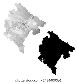 Mapa de Vector detallado. Montenegro.