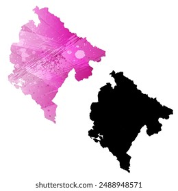 High detailed vector map. Montenegro.