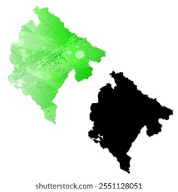 High detailed vector map. Montenegro.