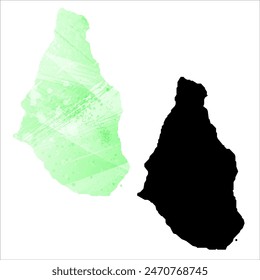 Detaillierte Karte der Vektorgrafik. Montserrat.