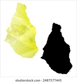 High detailed vector map. Montserrat.