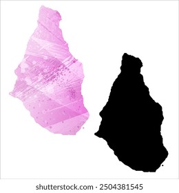 Alto mapa de Vector detallado. Montserrat.