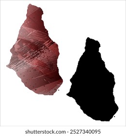 Alto mapa de Vector detallado. Montserrat.