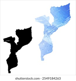 High detailed vector map. Mozambique.