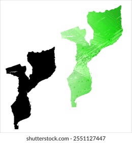 High detailed vector map. Mozambique.