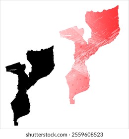 High detailed vector map. Mozambique.