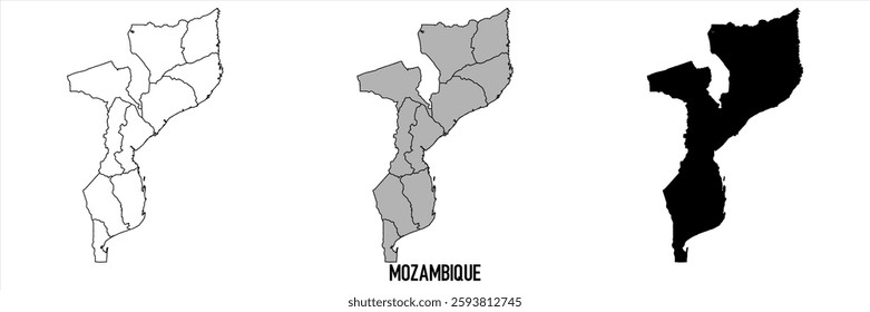 High detailed vector map - Mozambique
