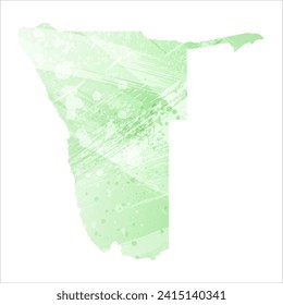 High detailed vector map. Namibia. Watercolor style. Light lettuce color. Pastel green.