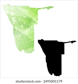 High detailed vector map. Namibia.