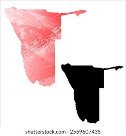 High detailed vector map. Namibia.