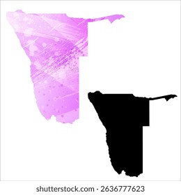 High detailed vector map. Namibia.