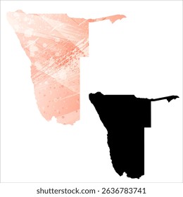 High detailed vector map. Namibia.