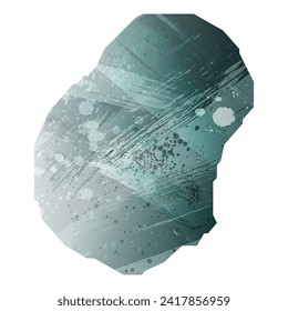 High detailed vector map. Nauru. Watercolor style. Aspid gray color. Green-gray deep color.