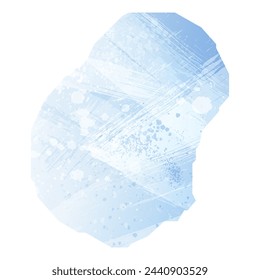 High detailed vector map. Nauru. Watercolor style. Pale cornflower. Blue color.