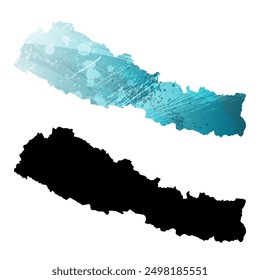 Alto mapa de Vector detallado. Nepal.