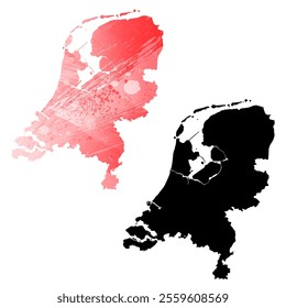 High detailed vector map. Netherlands.