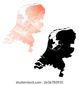 High detailed vector map. Netherlands.