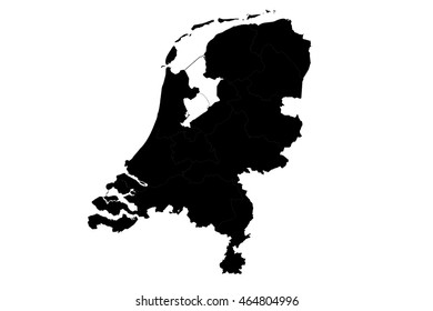 High detailed vector map netherlands