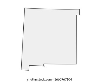 High detailed vector map. New Mexico USA state. American flag.