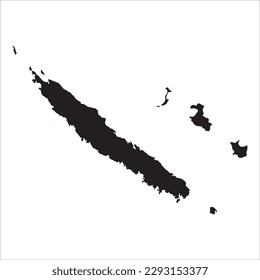 High detailed vector map. New Caledonia. New Map 2023.