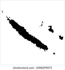 High detailed vector map. New Caledonia. New 2024.