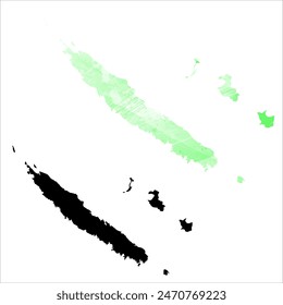Mapa de Vector detallado. Nueva Caledonia.