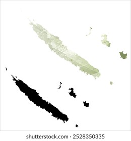 Alto mapa de Vector detallado. Nueva Caledonia.