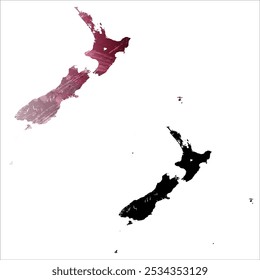 High detailed vector map. New Zealand.