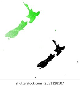 High detailed vector map. New Zealand.