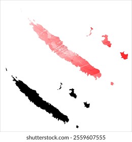 High detailed vector map. New Caledonia.