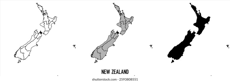 High detailed vector map - New Zealand