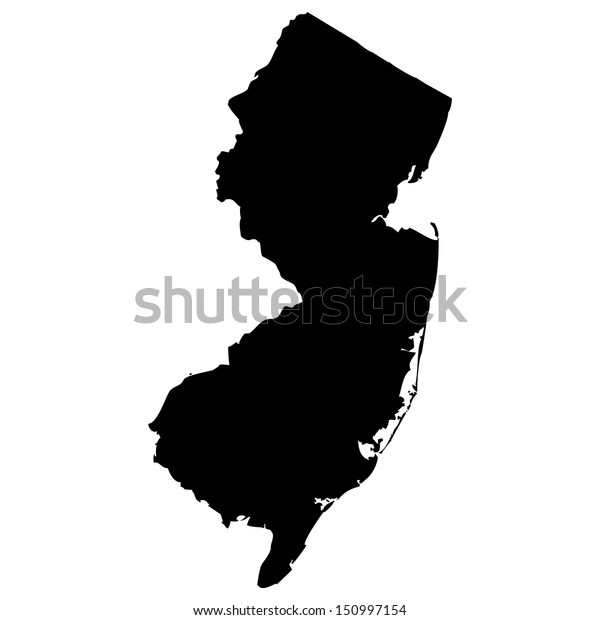 High Detailed Vector Map New Jersey Stock Vector (Royalty Free) 150997154