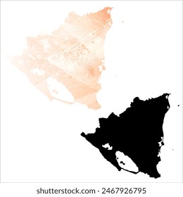 Mapa de Vector detallado. Nicaragua.