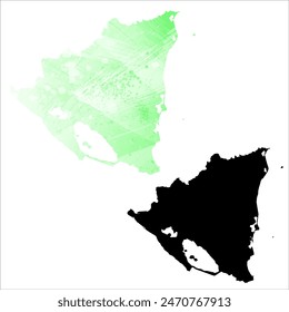 High detailed vector map. Nicaragua.